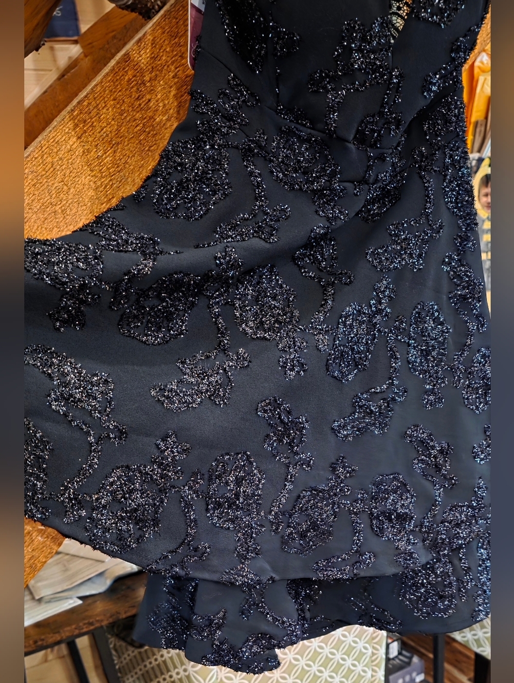 NEW! Black Beaded Lace-Back Party Dress - Picture 6 of 14